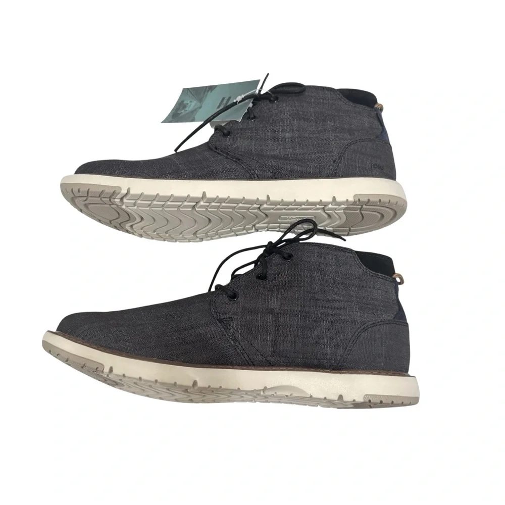 Toms‎ Black Crosshatch Denim Mens Navi Boots Sz 12